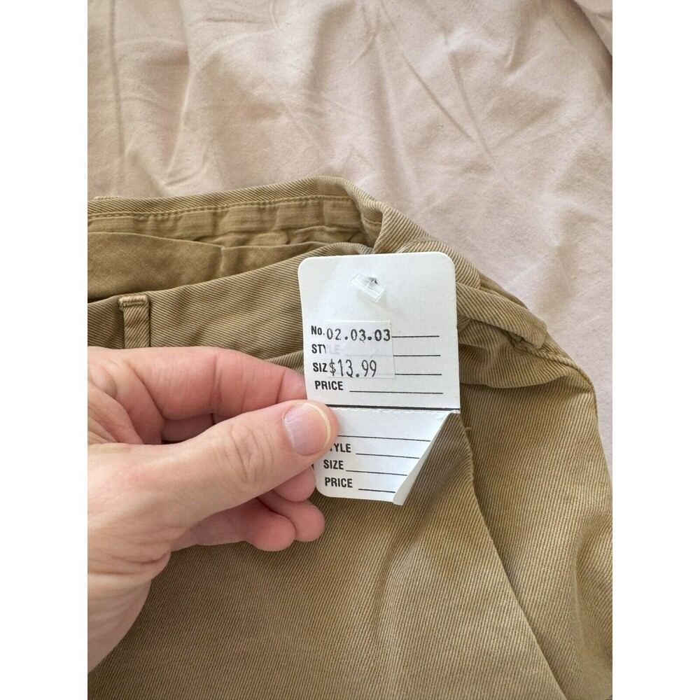 Prada Mens 34 (50) Brown Khaki Tight Fit Flat Front Canvas Straight Pants Chino - Picture 15 of 15